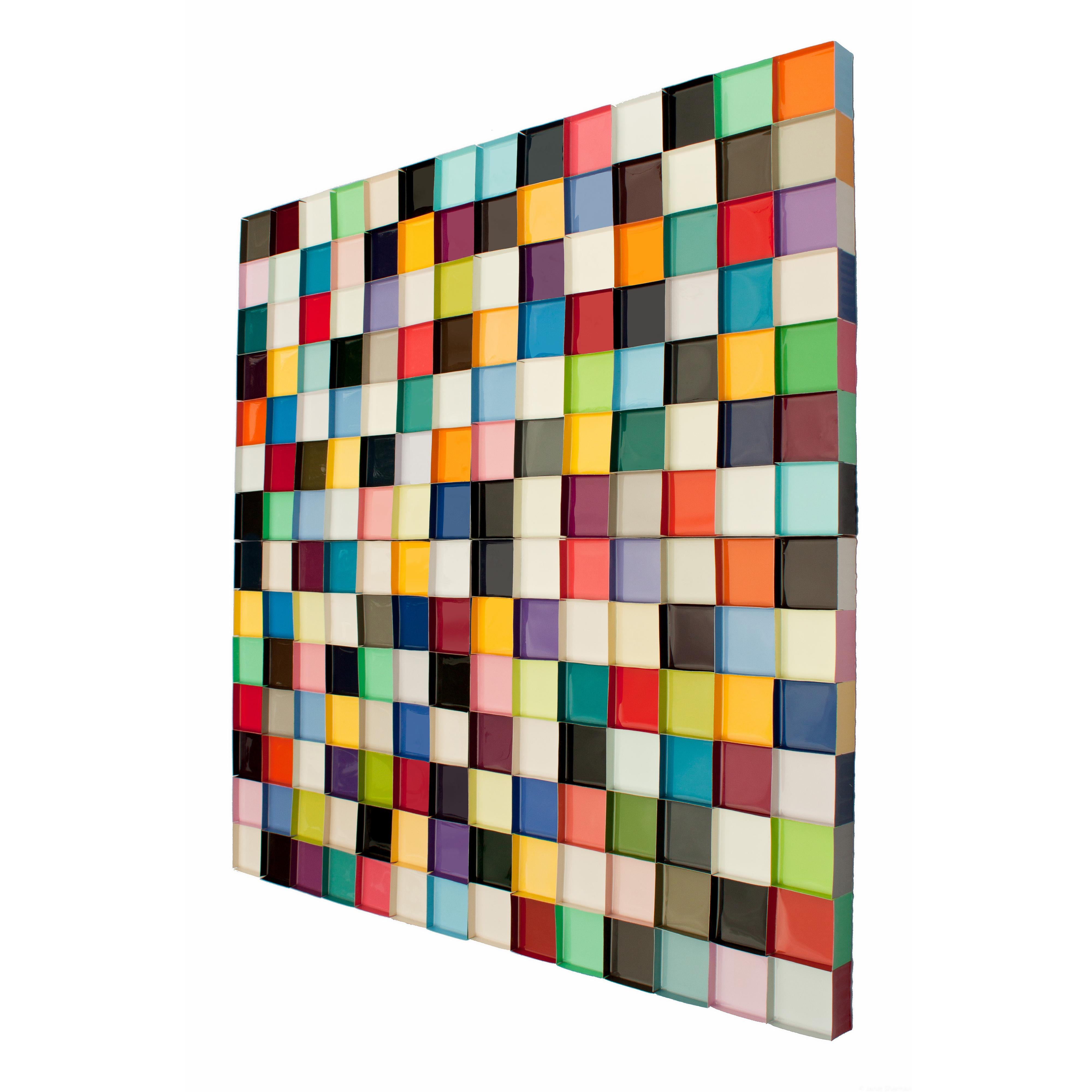 'Seven Sevens' Single Panel Geometric Wall Art - Mixed Media Art by Janet Sherman