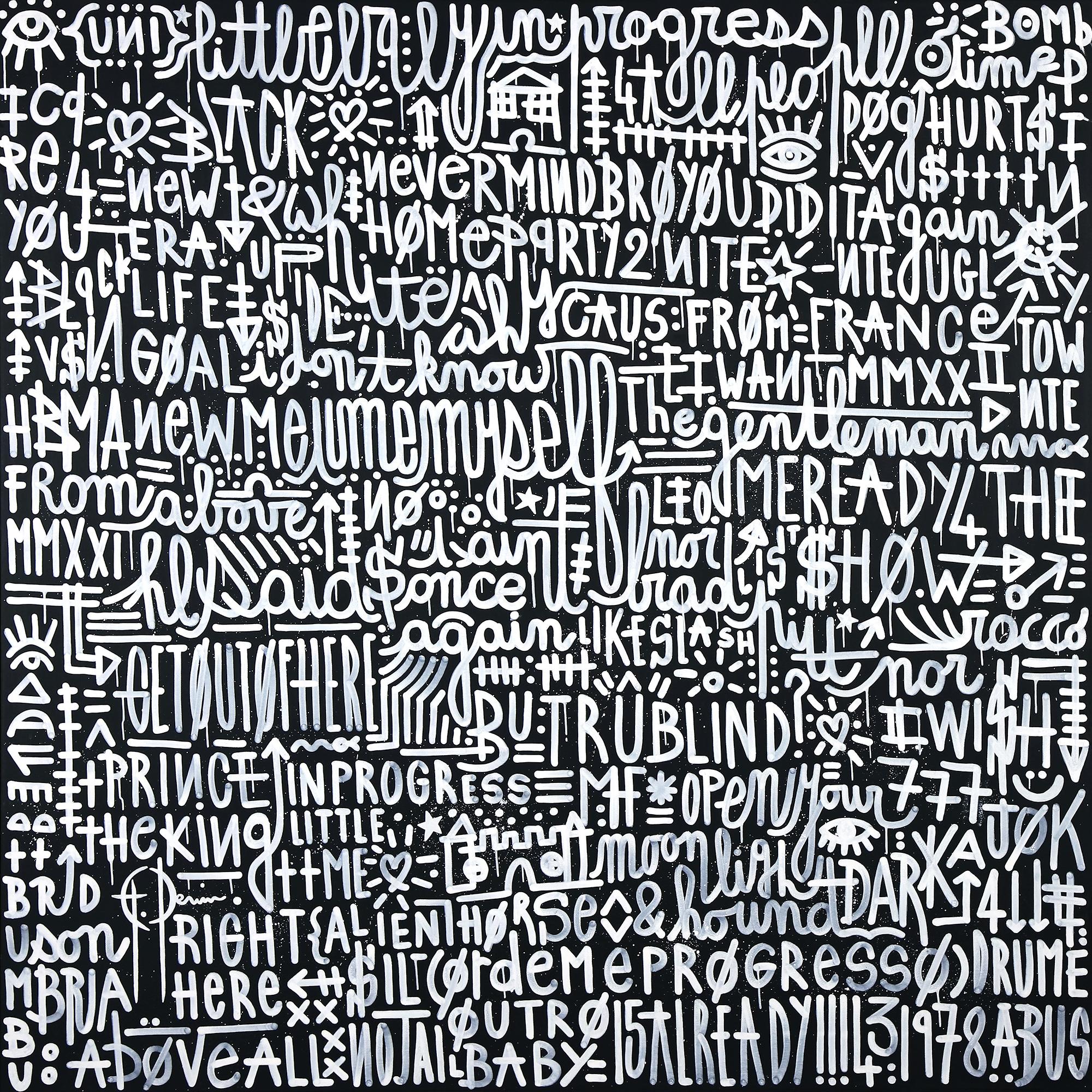 Abstract Painting di Grégoire Devin - ''Gentleman'' Astratto, Tecnica mista, Pittura su tela