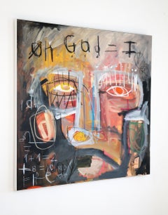 « Man on Fire » - Peinture abstraite sur toile - Technique mixte