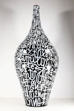 Littérature peinte à l'acrylique sur sculpture en céramique « Infinity »