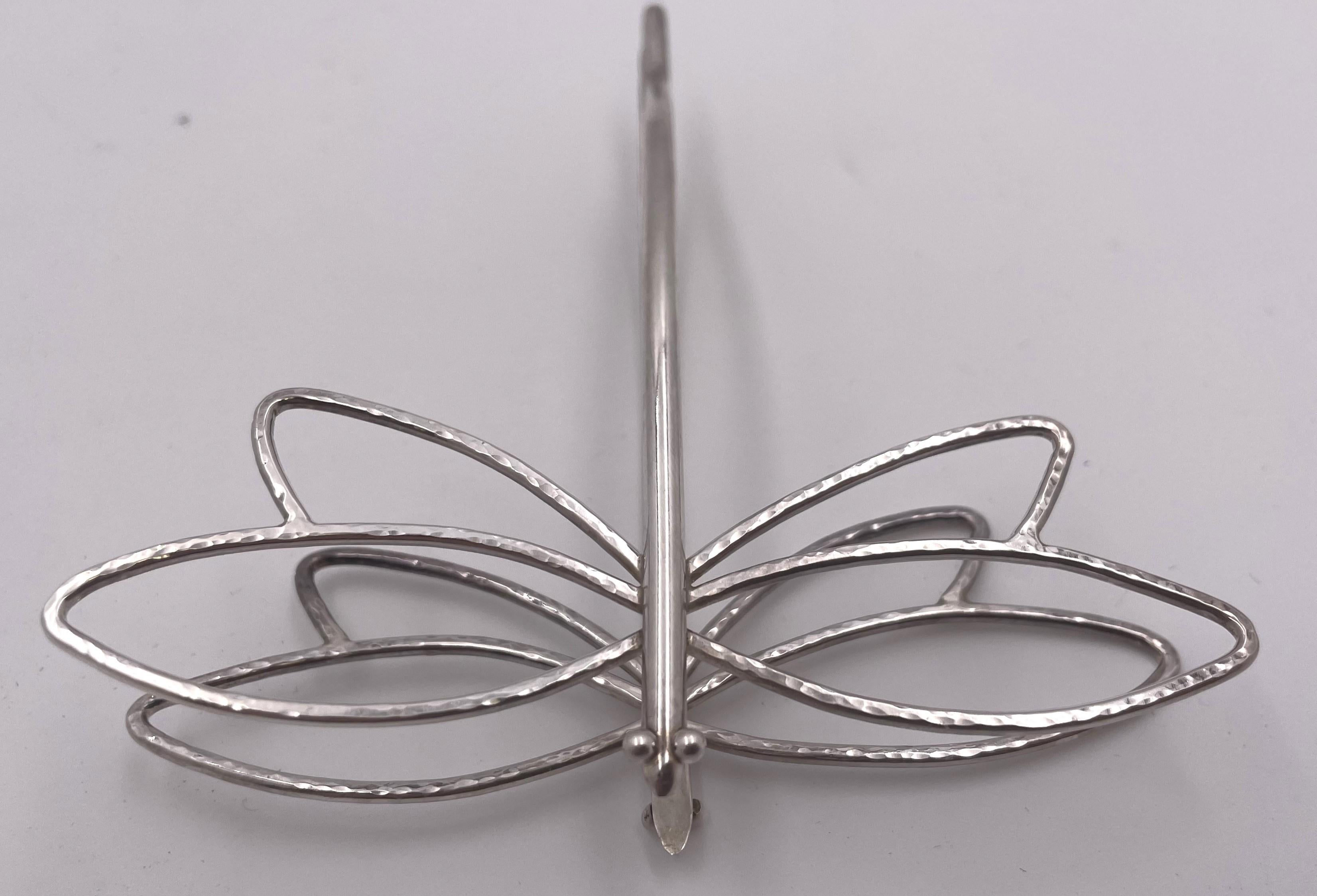Pinzas para servir bocadillos en forma de mariposa de plata de ley Janet Torelli Estadounidense en venta