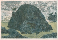 "Tidal Rocks, " Etching/Serigraph Print by Janet Turner, 1965