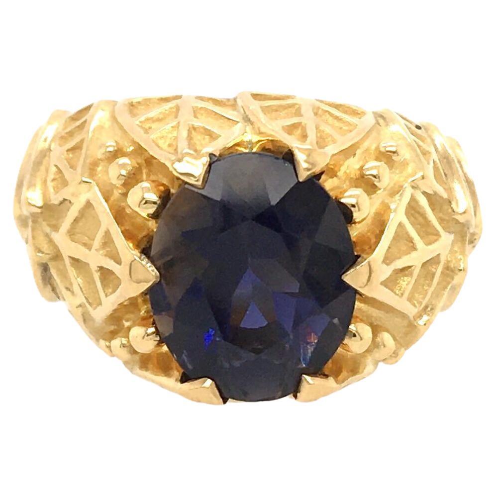 Janet Yaseen Gold and Iolite Ring For Sale