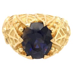 Retro Janet Yaseen Gold and Iolite Ring