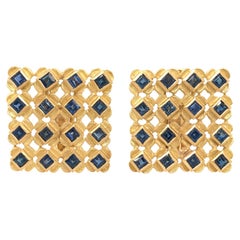 Janet Yaseen Gold- und Saphir-Ohrringe
