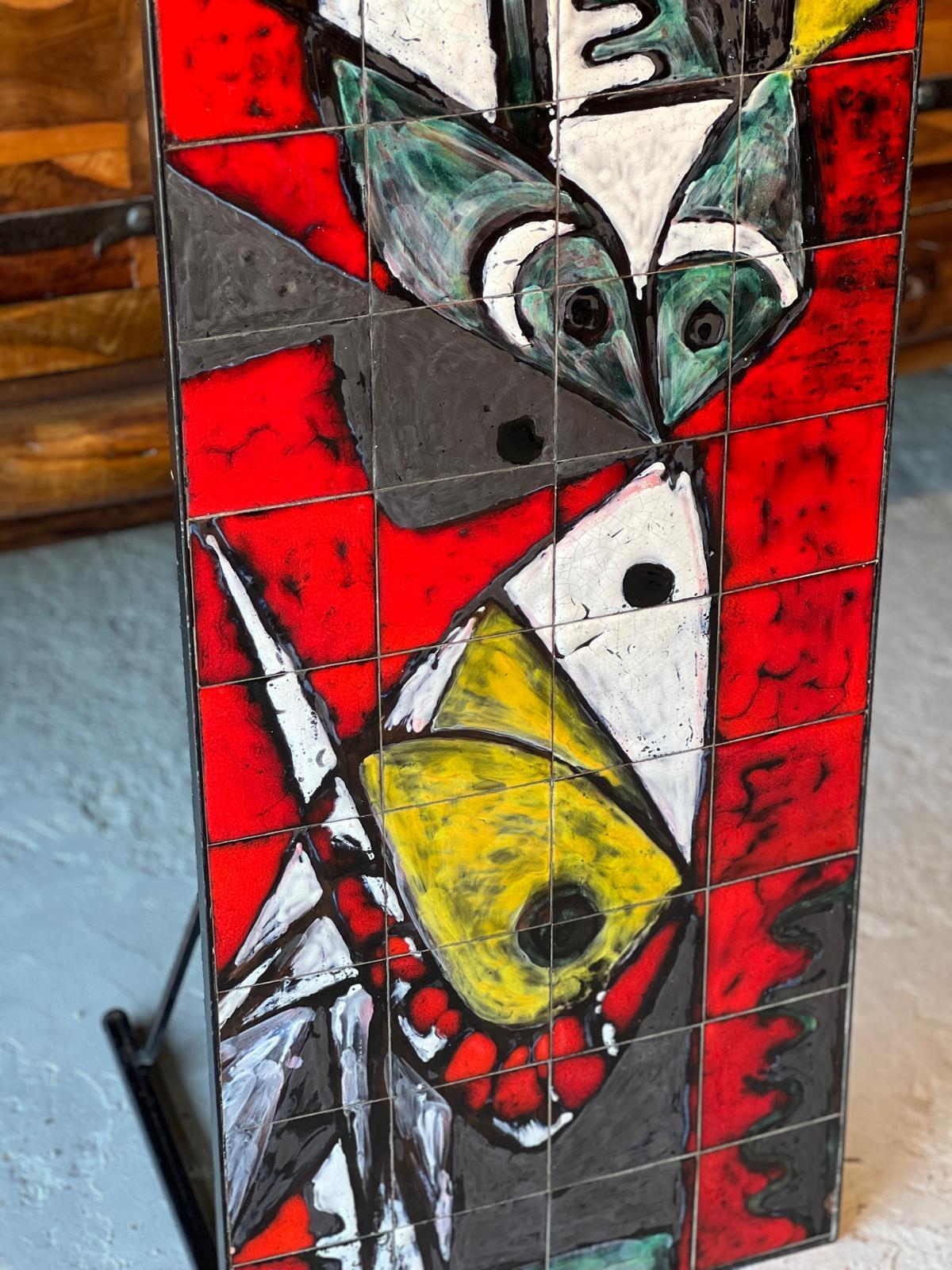 Métal Janette et George  Table basse en céramique Picard Vallauris 1960 en vente