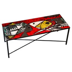 Janette et Georges  Picard ceramic coffee table Vallauris 1960