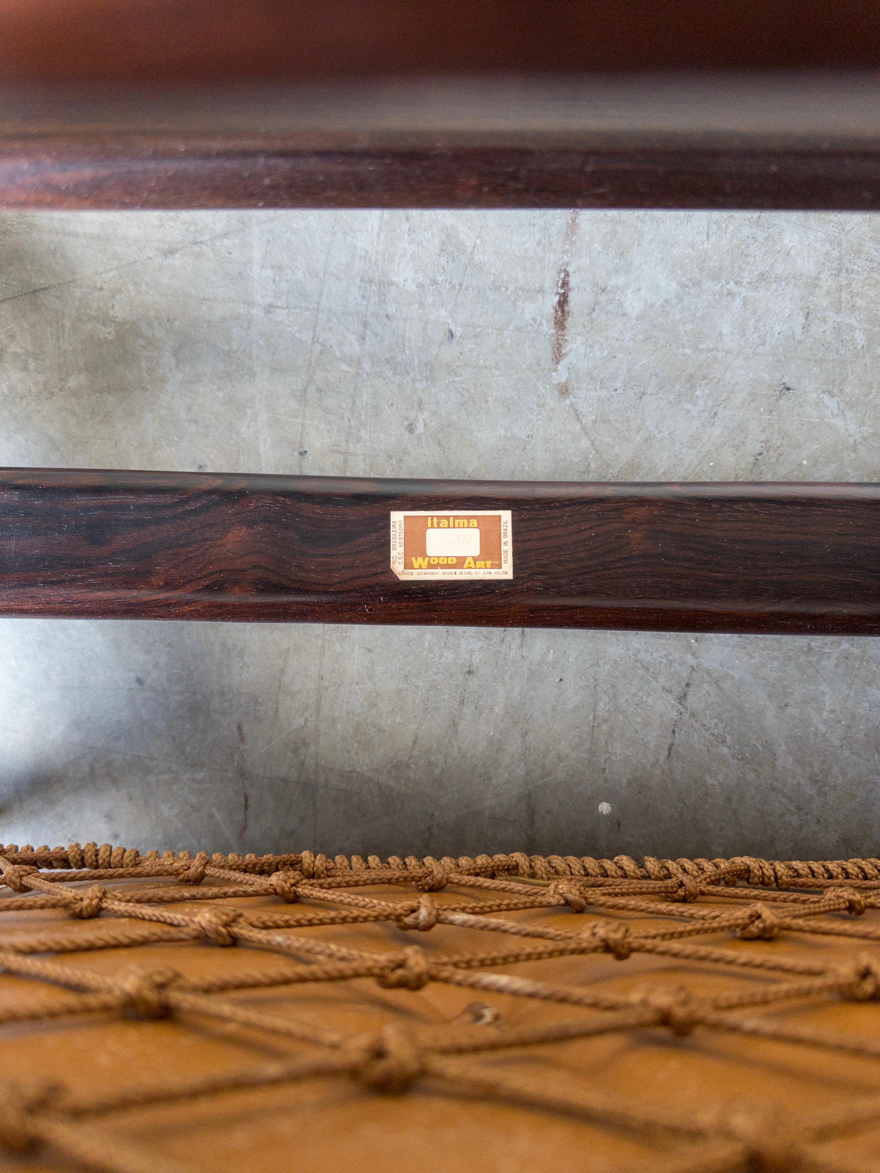 Chaise et pouf Jangada par Jean Gillon pour Italma Wood Art en vente 1