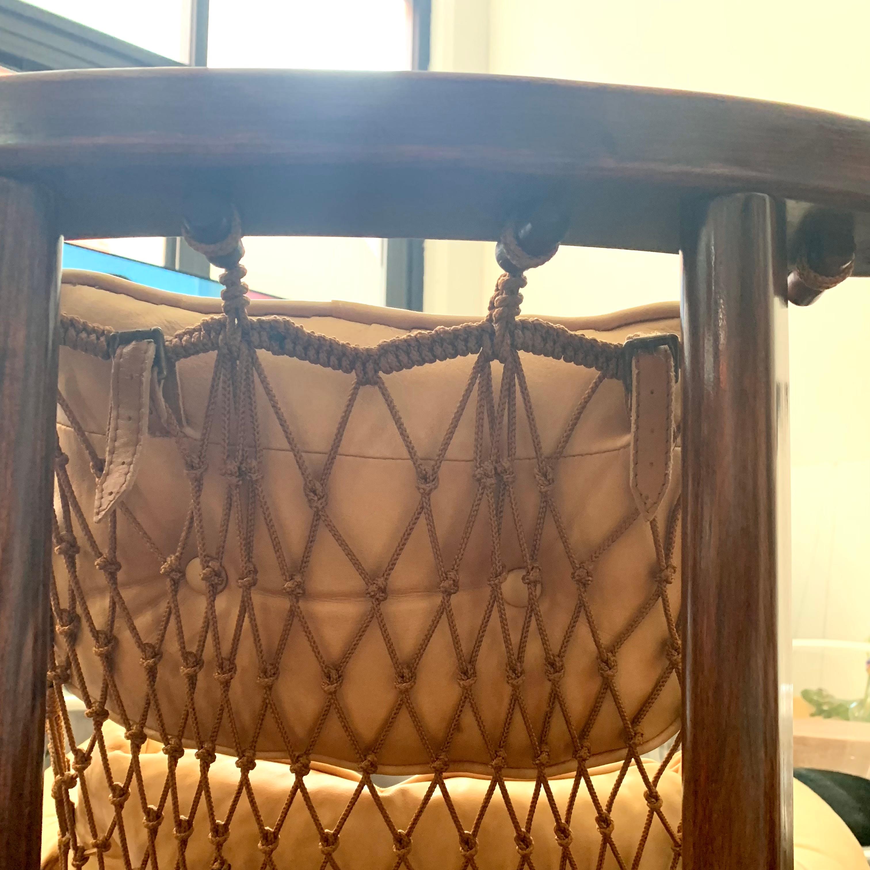 Jangada Jacaranda Lounge Chair, Ottoman, Jean Gillon Italma Wood Art Brazil 1968 3