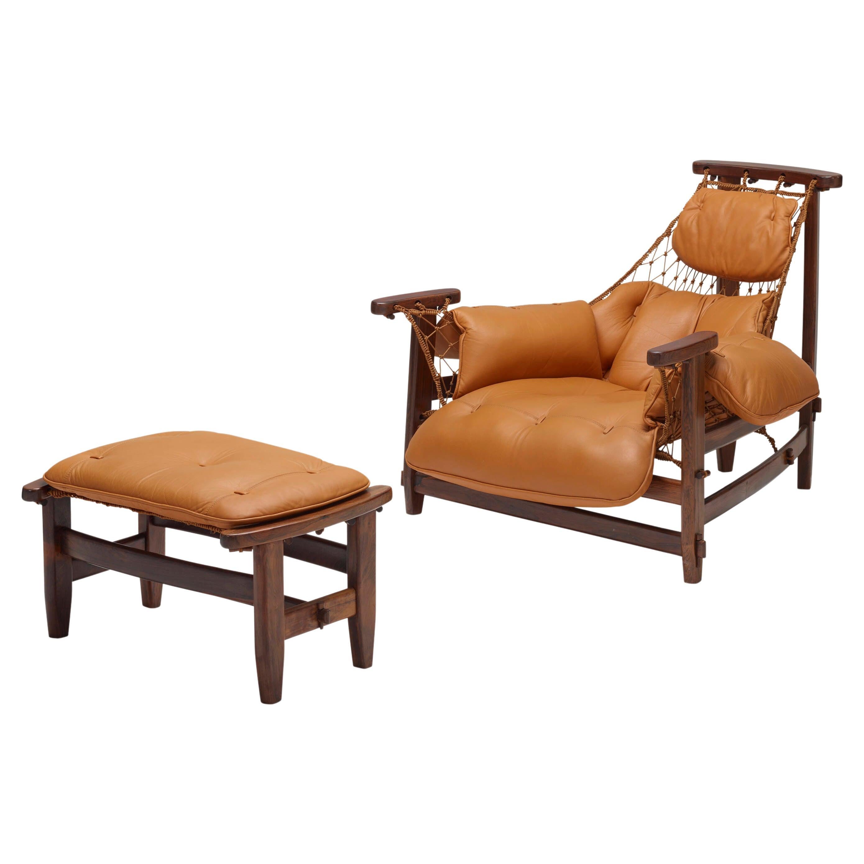  "Jangada" Lounge Armchair in Jacaranda by Jean Guillon for by Italma Woodart  For Sale