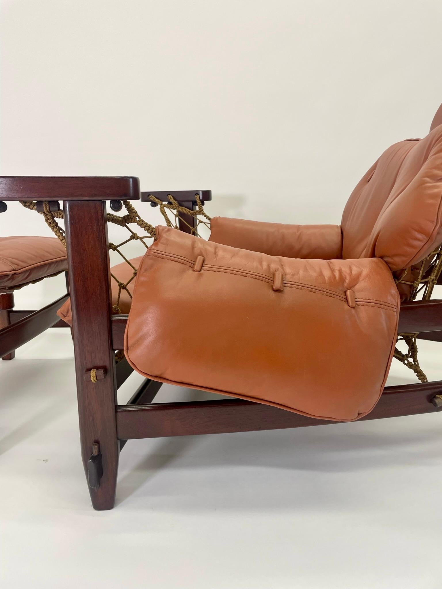 Brazilian Jangada Lounge Chair and Ottoman by Jean Gillon, Brazil Circa 1960