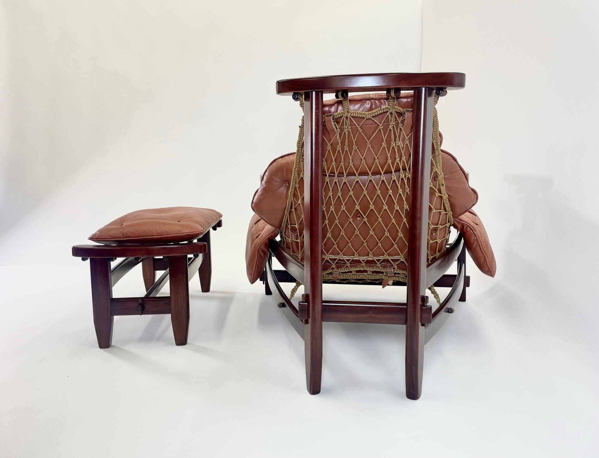 Jangada Lounge Chair and Ottoman by Jean Gillon, Brazil Circa 1960 2