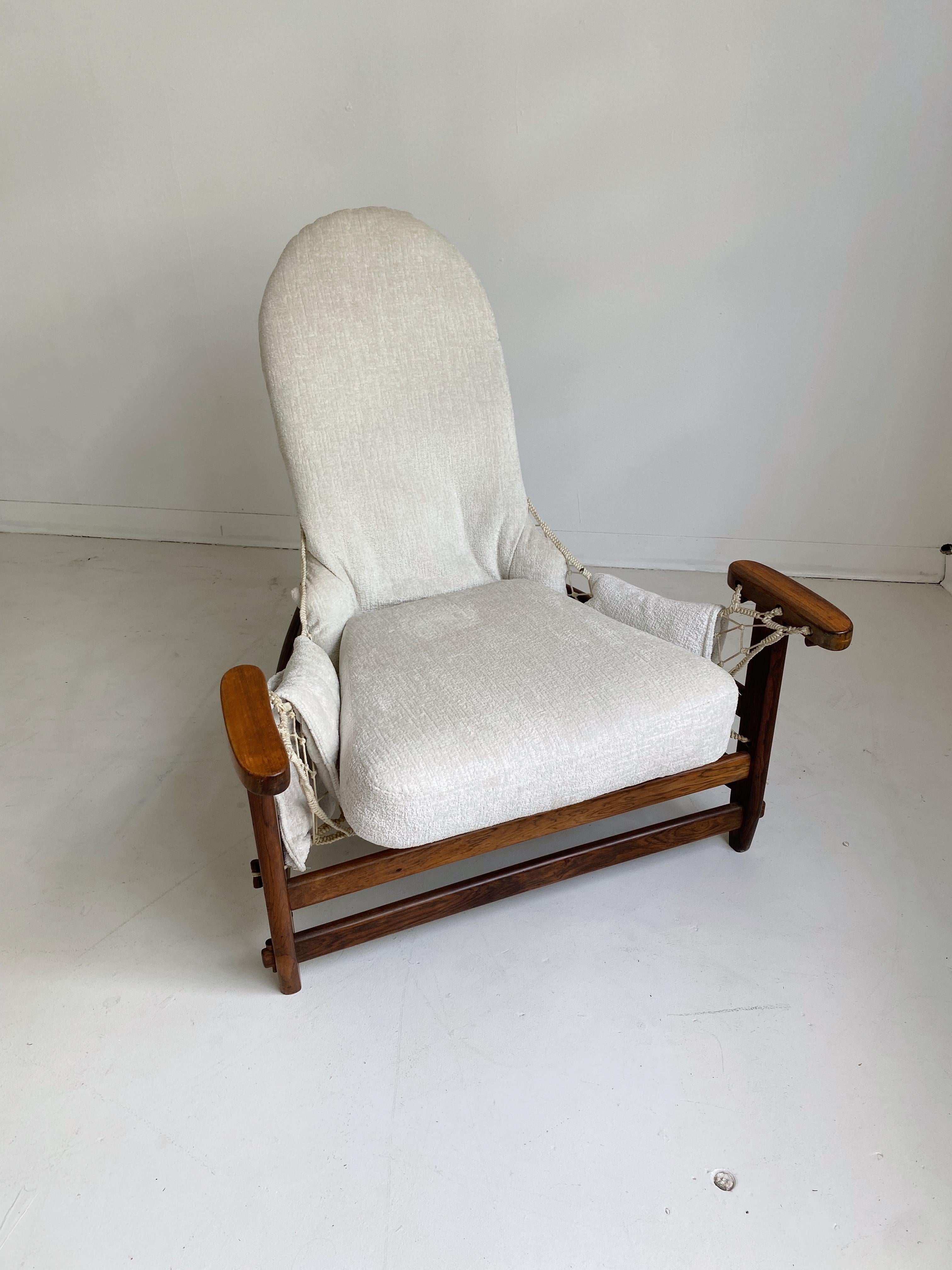 Chenille Jangada Lounge Chair by Jean Gillon, 60's