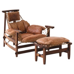 Jangada with Ottoman Armchair By Jean Gillon, Brazilian Midcentury Design, 1968