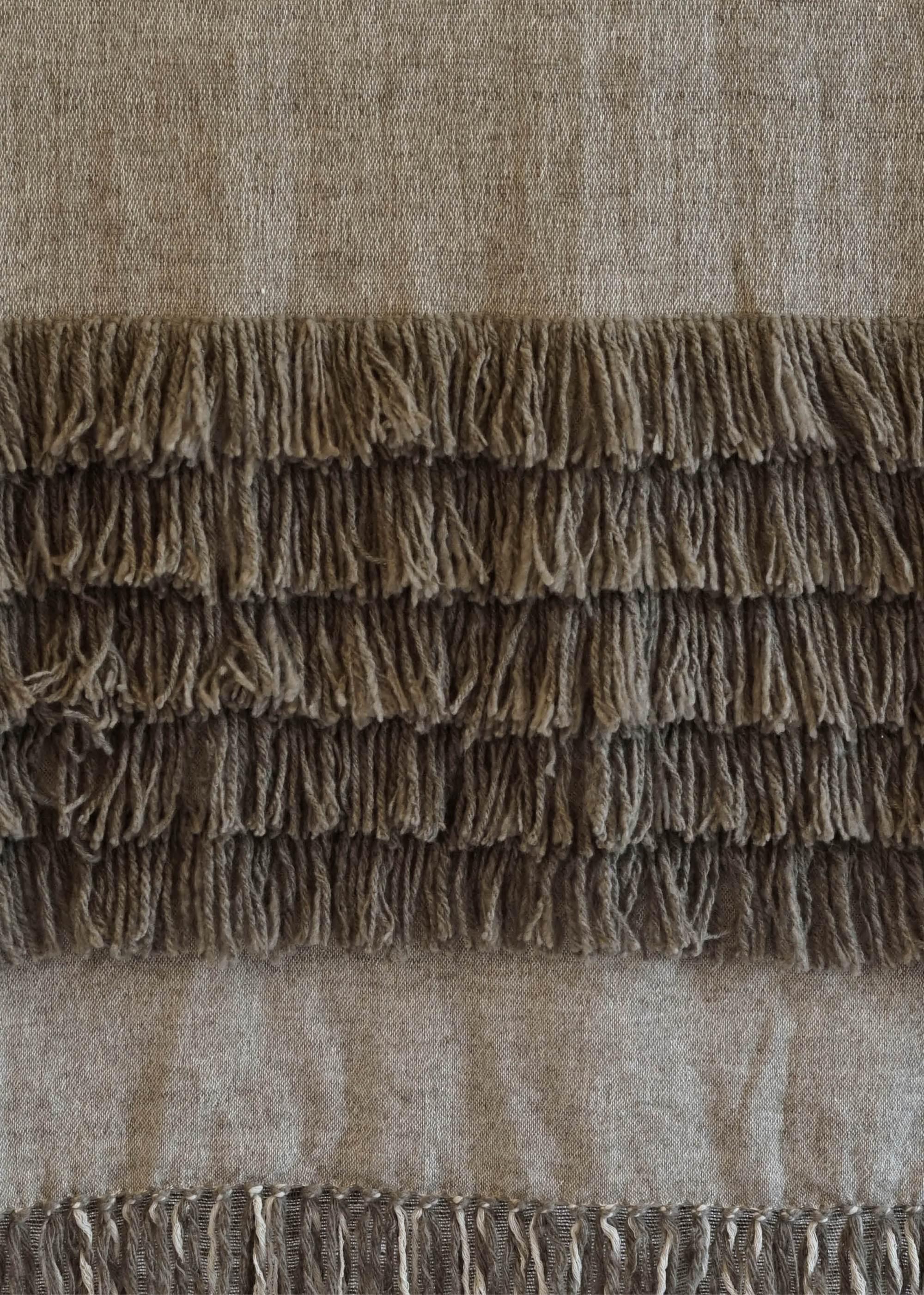 Modern Jaṅgalī by Chaccra, Himalayan Yak Khullu Wool, Nepal Inspired Handcrafted Blanket For Sale