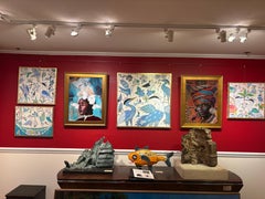 "Noble Pursuit" Collage portrait of African man with jewelry and colorful scarf