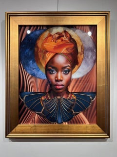 "Sade" ethereal portrait of a woman surrounded by moons