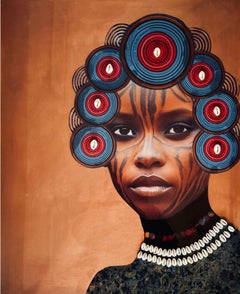 "Majestad Silenciosa" retrato de una mujer vestida con ropa tradicional africana