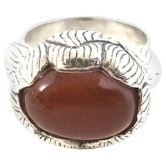 Janice Girardi JGD Sterling Silver Carnelian Lotus Ring