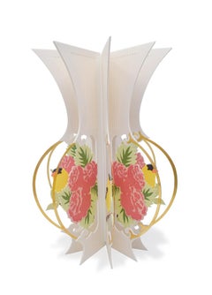 "Bird Cage Book Vase", Contemporary, Porcelain, Sculpture, Brass, Mixed Media