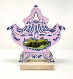 "Potpourri Jar with Idyllic Landscape", Contemporary, Porcelain, Sculpture