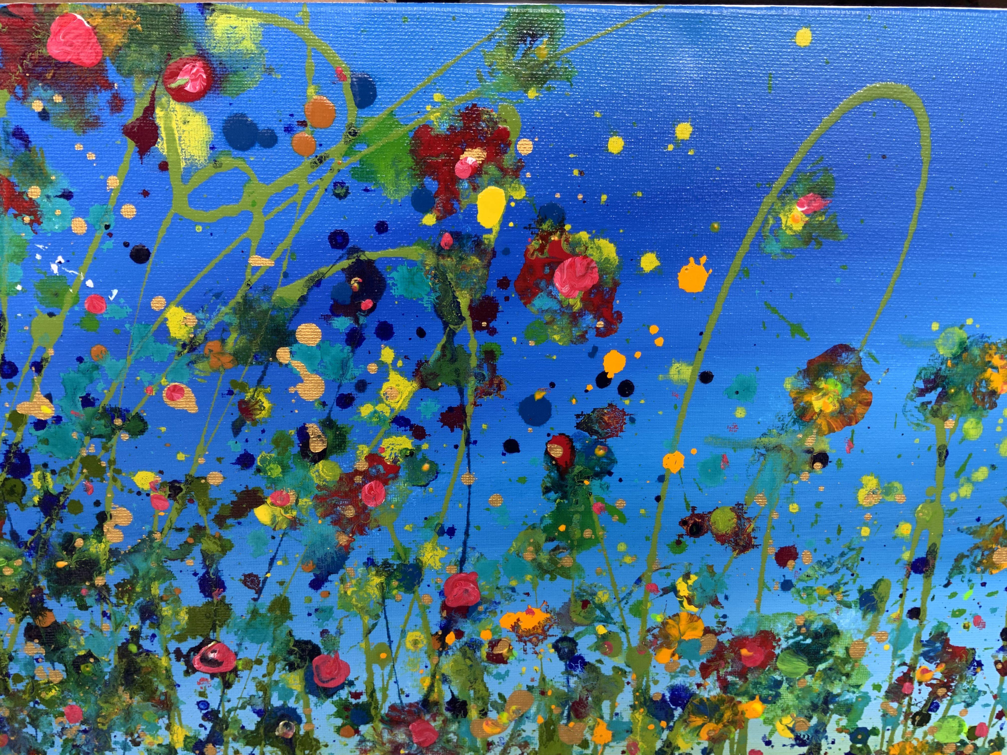 Abendmauer mit Juwelen, Gemälde, Acryl auf Leinwand (Abstrakter Expressionismus), Painting, von Janice  Rogers