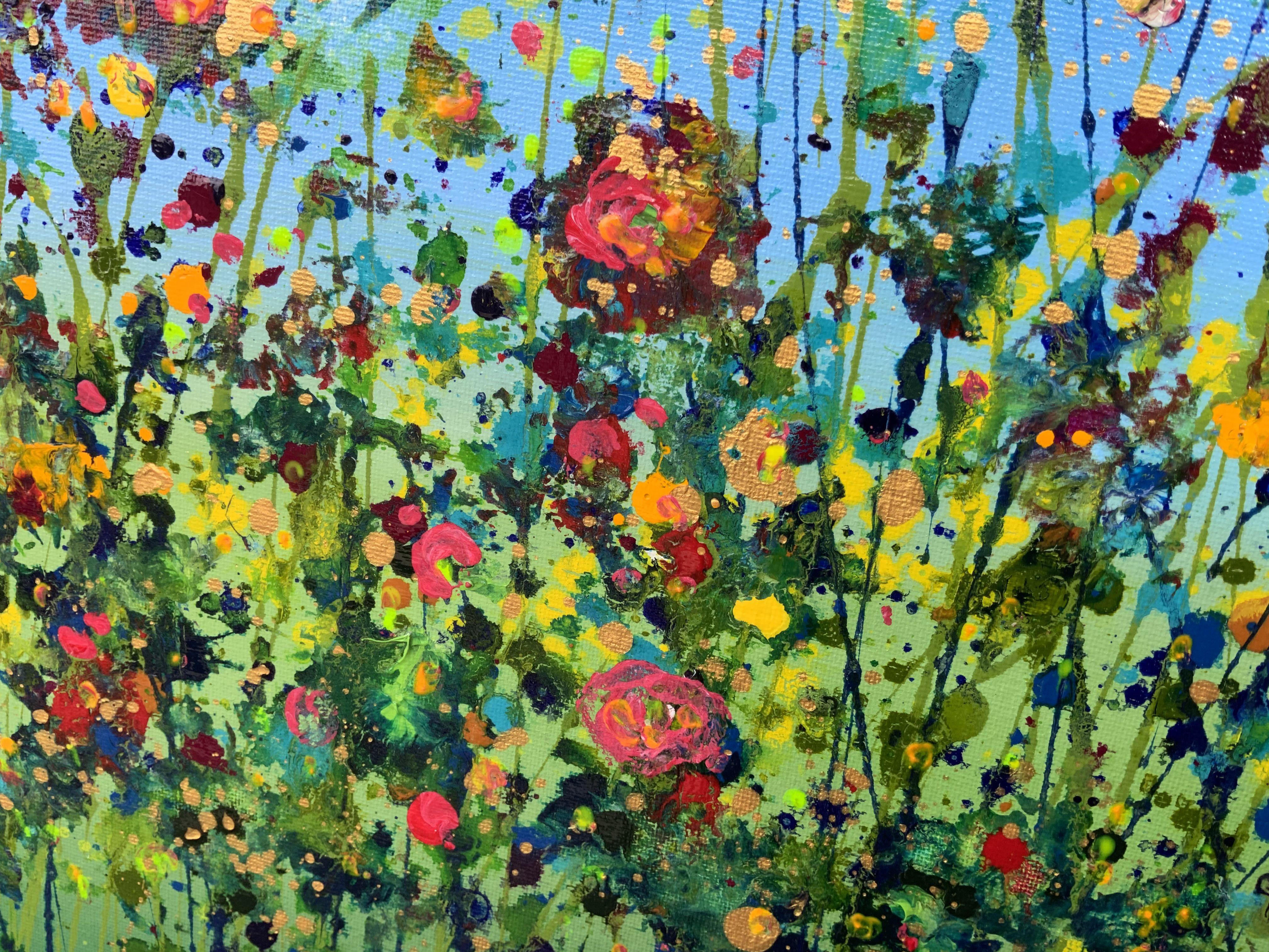 Abendmauer mit Juwelen, Gemälde, Acryl auf Leinwand im Angebot 1