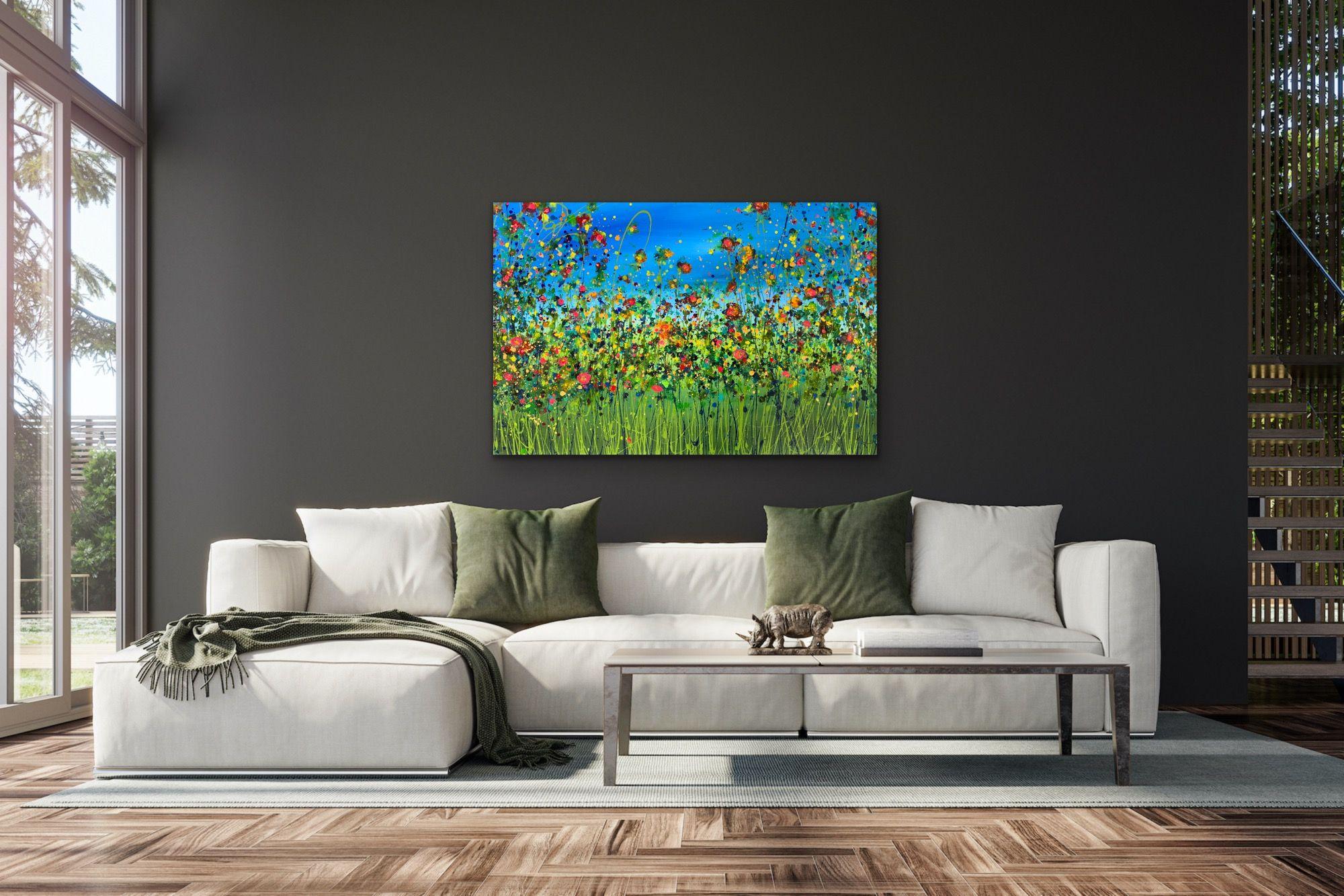 Abendmauer mit Juwelen, Gemälde, Acryl auf Leinwand im Angebot 2
