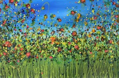 Evening Jewelled Meadow, Painting, Acrylic on Canvas