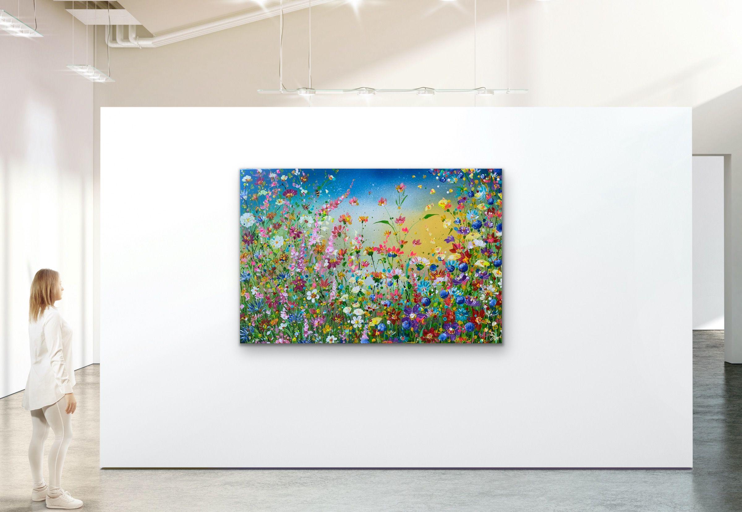 Sol de primavera y flora silvestre, Pintura, Acrílico sobre lienzo en venta 1