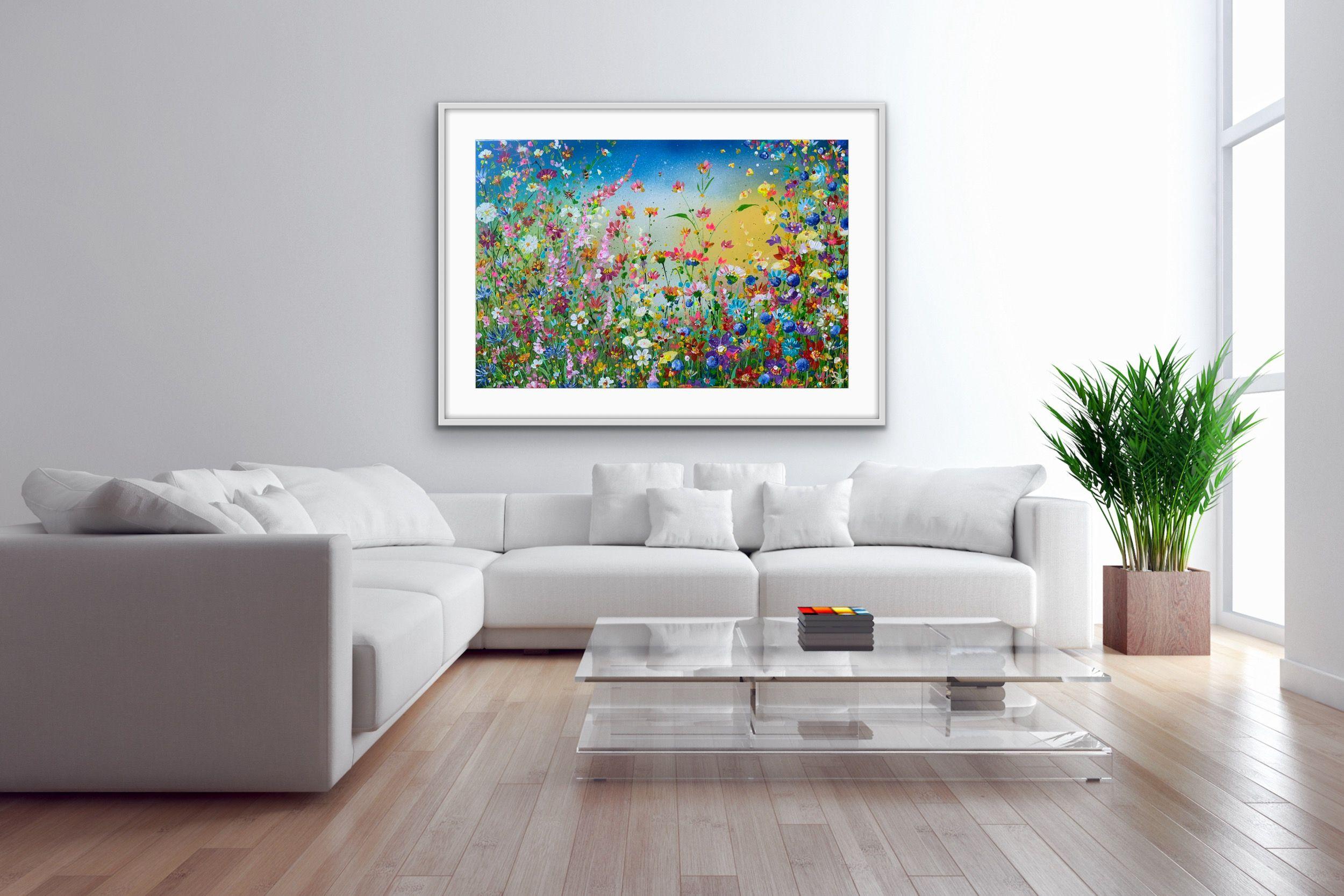 Sol de primavera y flora silvestre, Pintura, Acrílico sobre lienzo en venta 2