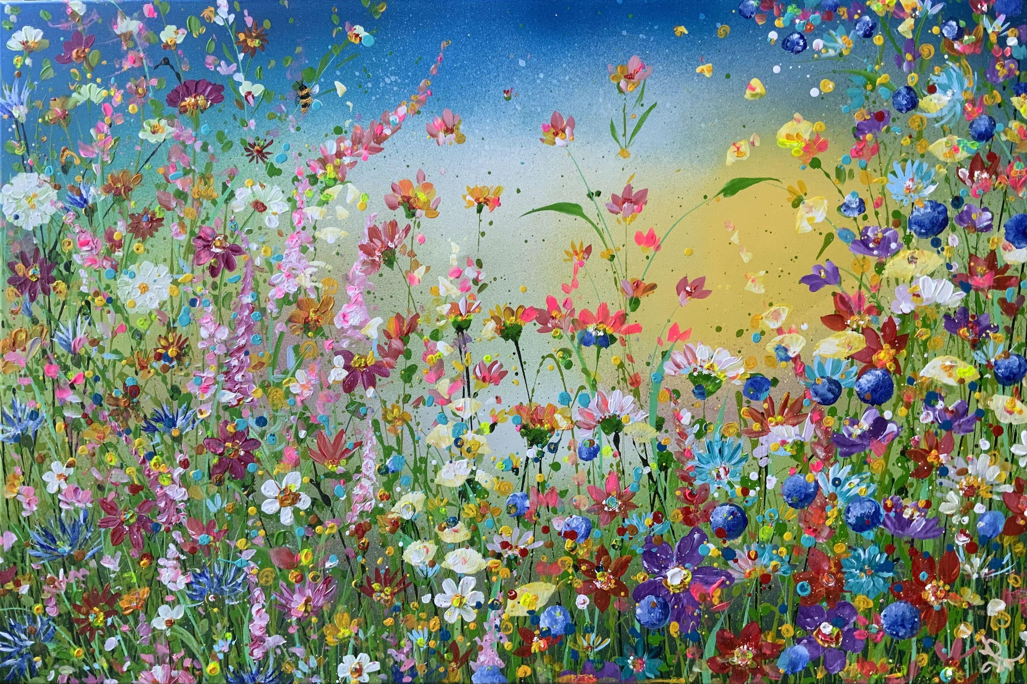 Sol de primavera y flora silvestre, Pintura, Acrílico sobre lienzo - Painting de Janice  Rogers