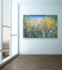 Wild Flora and Birdsong, Painting, Acrylic on Canvas