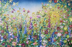 Wild Flora and Birdsong, Painting, Acrylic on Canvas