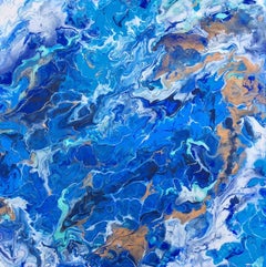 Abstract Blue Ocean, Painting, Acrylic on Canvas