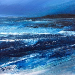 Evening Tide Tenby to Caldey, Painting, Acrylic on Canvas