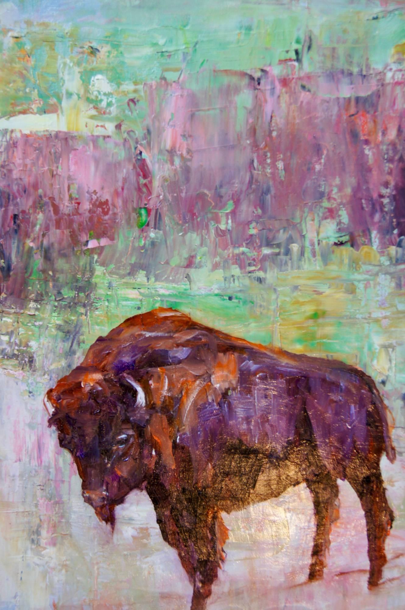 abstract bison art