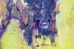 Abstract Bison Painting 'Moonlit Bison I' Urban Wildlife Art, Contemporary Art