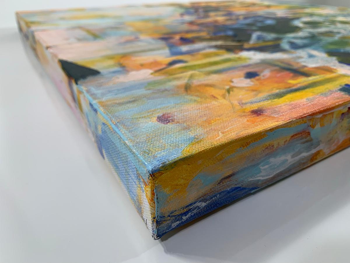 'Redefined Threaded Beams' by Janice Tayler, Acrylic, Ink & Newspaper Collage For Sale 2