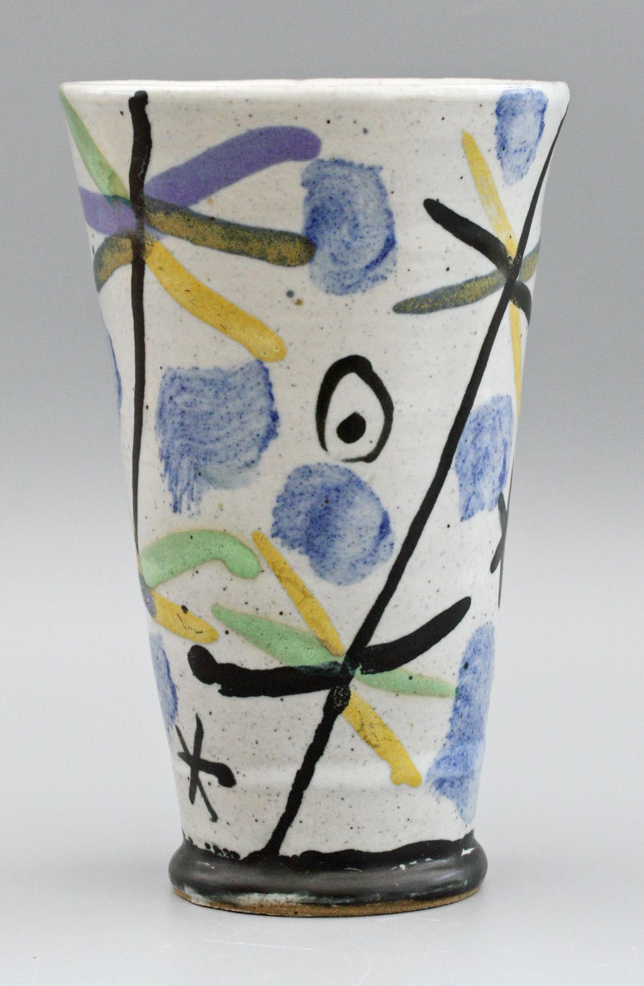 Modern Janice Tchalenko Abstract Color Design Studio Pottery Vase