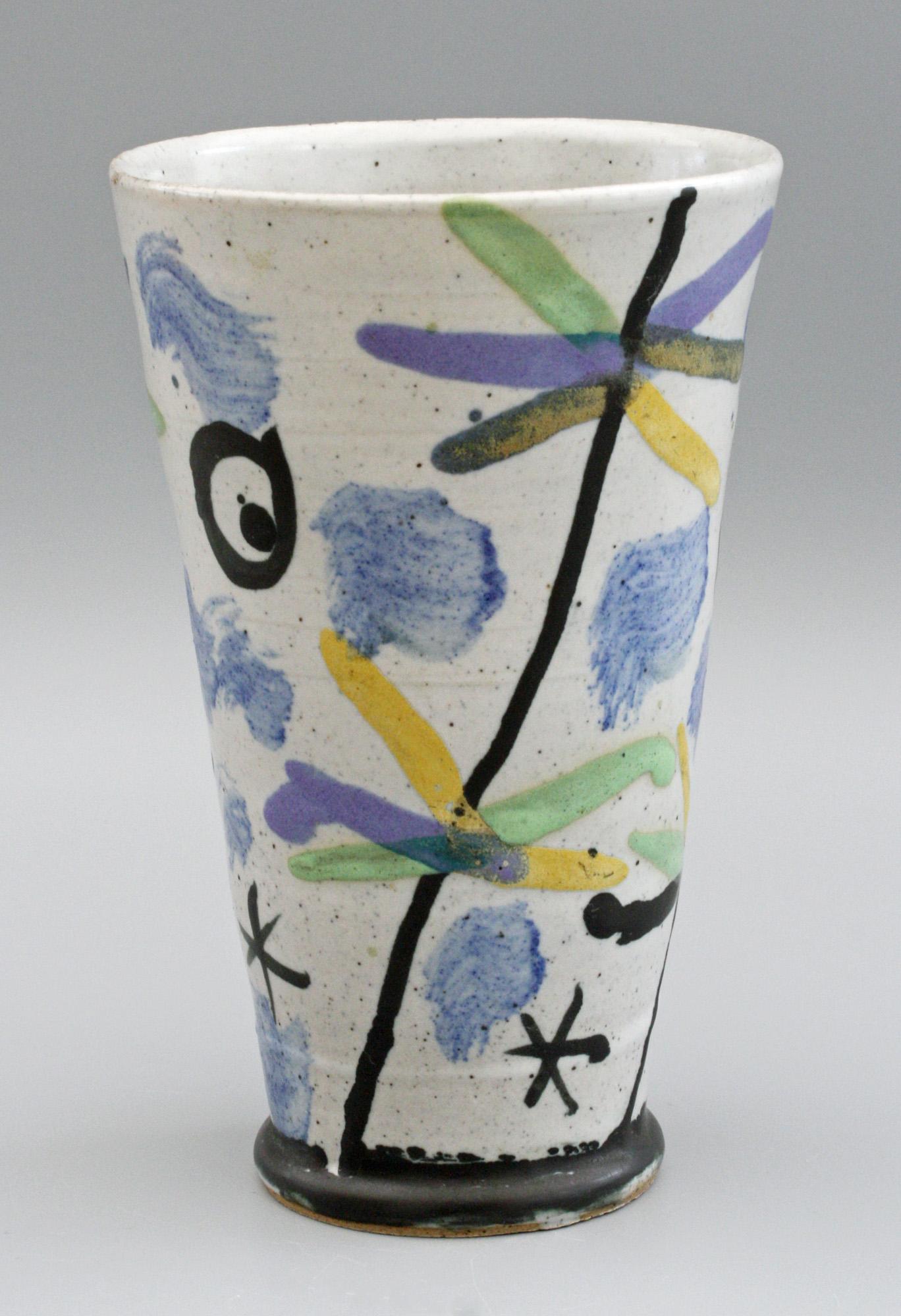 Janice Tchalenko Abstract Color Design Studio Pottery Vase In Good Condition In Bishop's Stortford, Hertfordshire