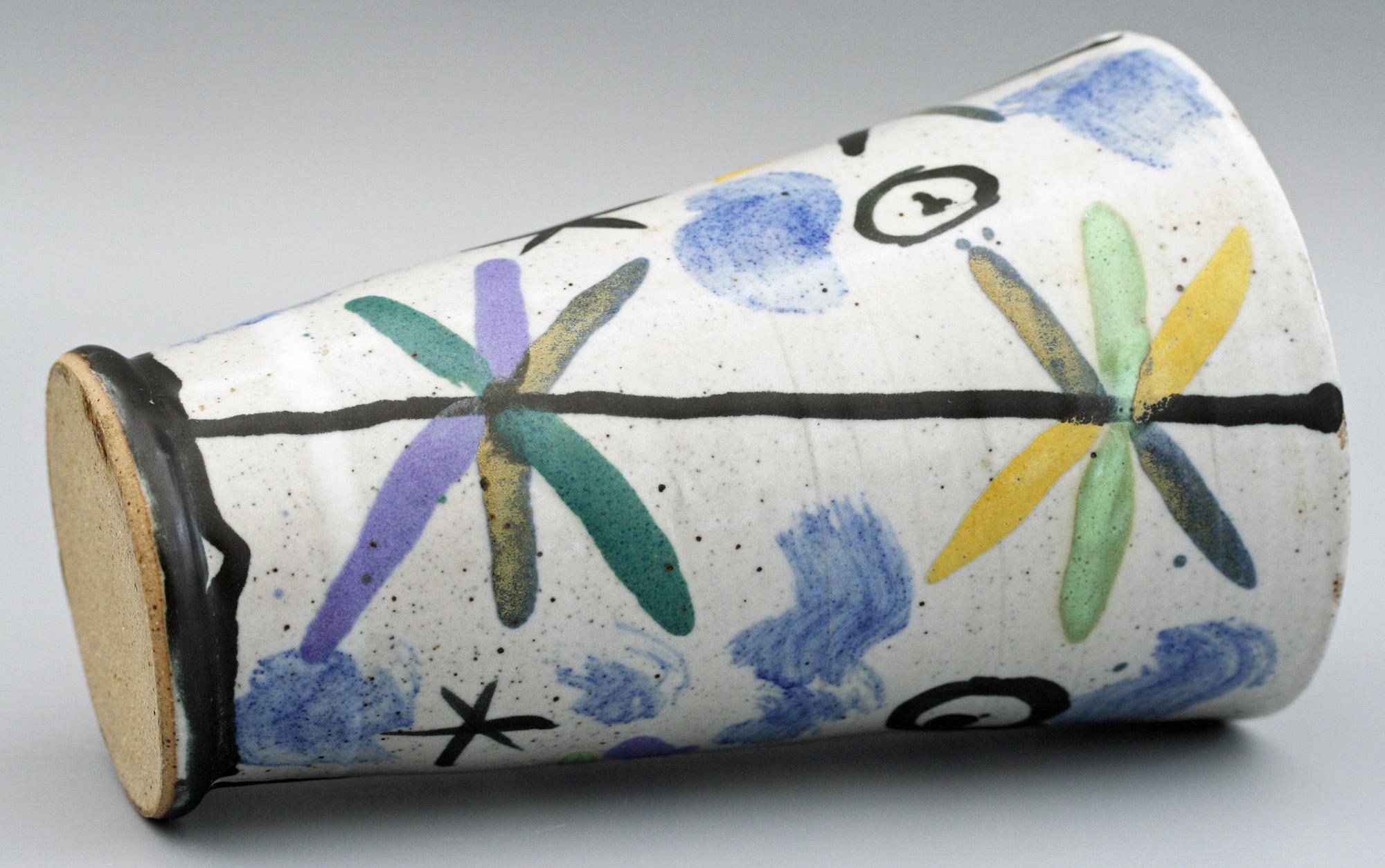 Stoneware Janice Tchalenko Abstract Color Design Studio Pottery Vase