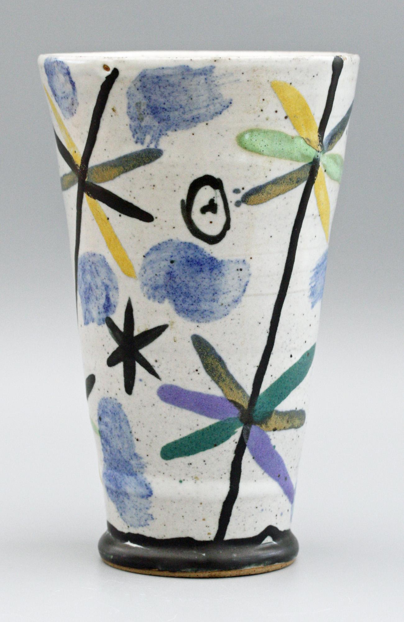 Janice Tchalenko Abstract Color Design Studio Pottery Vase 1