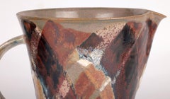 Janice Tchalenko Hand Painted Patchwork Studio Pottery Jug