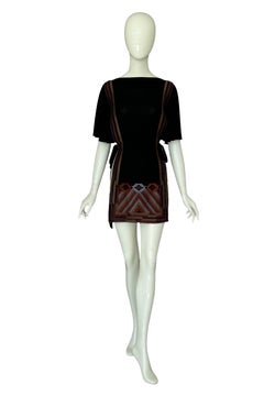 Janice Wainwright, autentico top caftano ricamato vintage degli anni '70