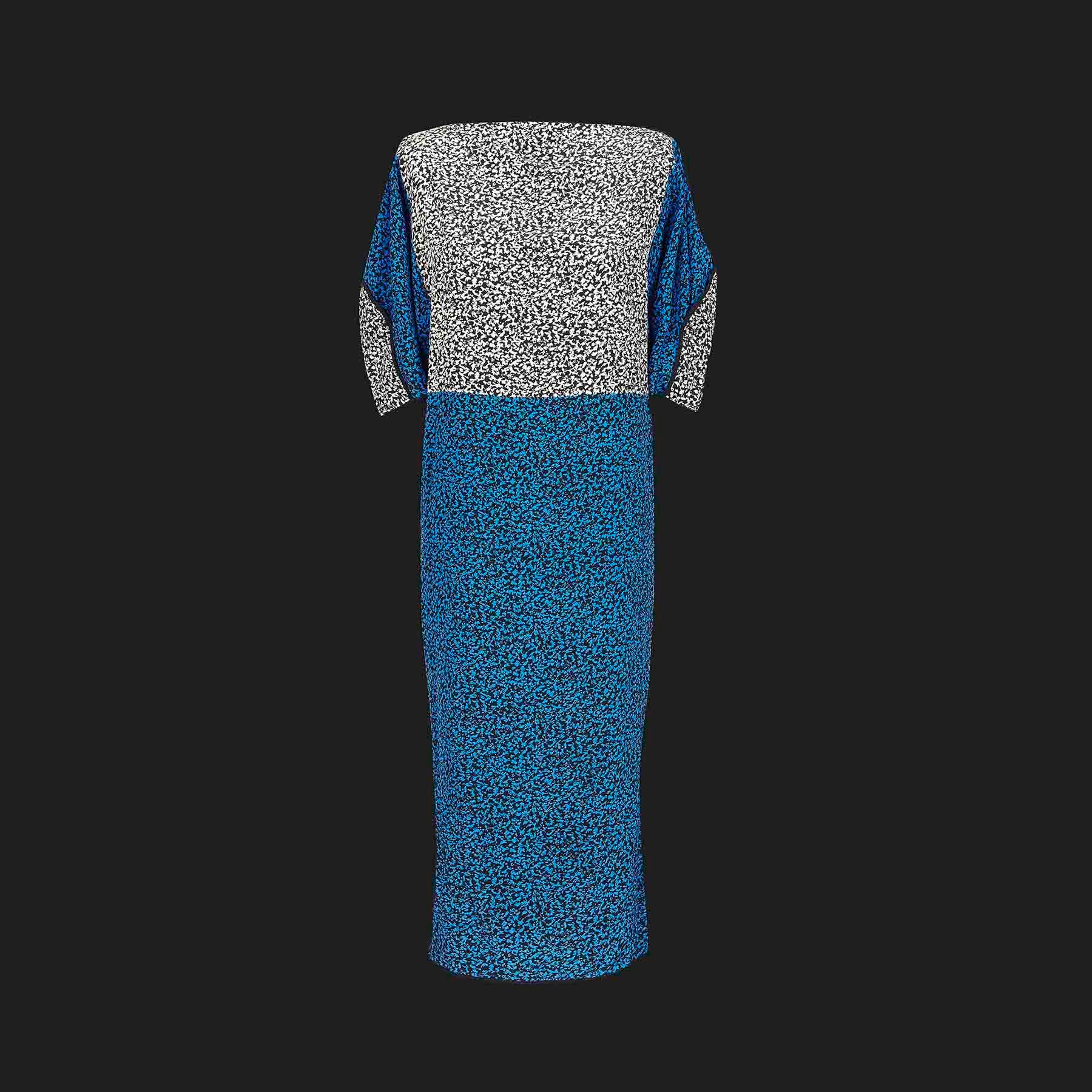 Vestito Janice Wainwright - Vintage anni '80 - Seta stampata - Dettaglio spacco