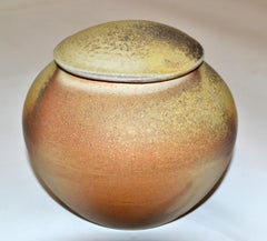 Janice Weisler Vintage Earthenware Handcrafted Lidded Bowl Hues of Brown America
