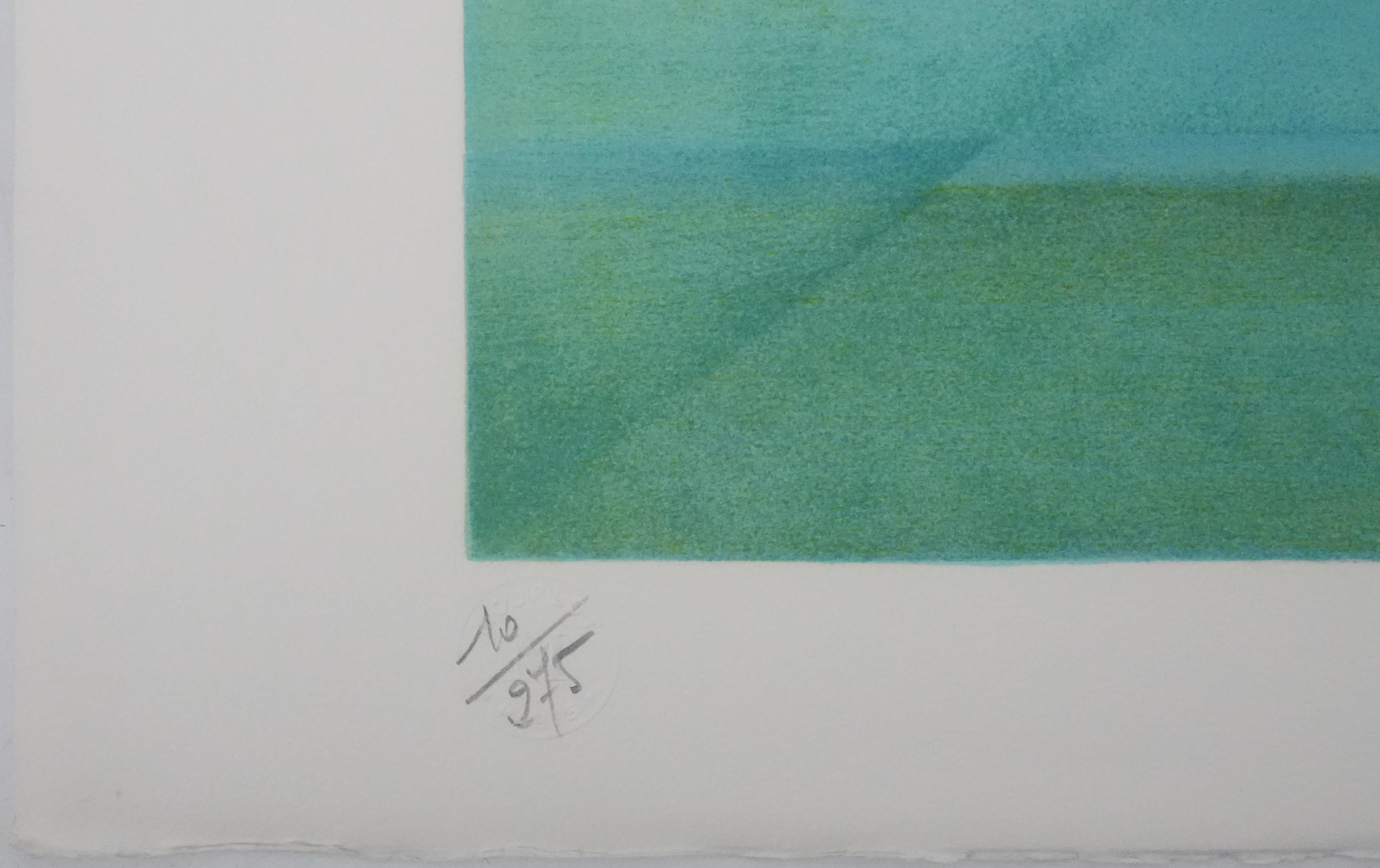 Floating Market - Original Handsigned Lithograph For Sale 2