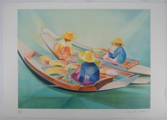 Floating Market - Original Handsigned Lithograph