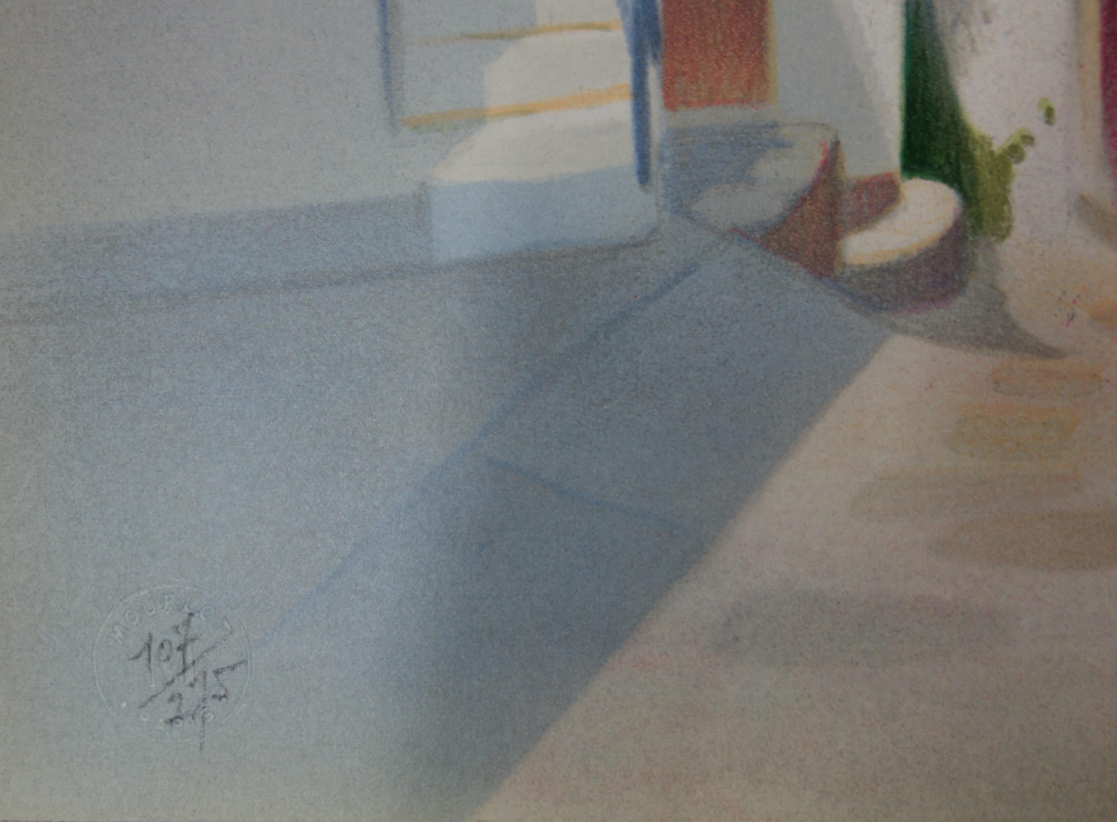 Janick LEDERLE
Little Street in Santorini

Original lithograph (Mourlot)
Handsigned in pencil
Limited /275 copies
On vellum 55 x 39 cm (c. 21.6 x 15,3 in)
Excellent condition